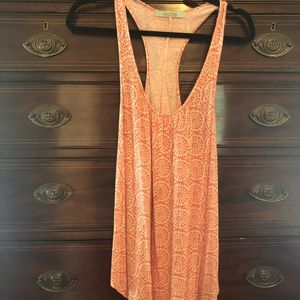 Coral and white Karlie Tank